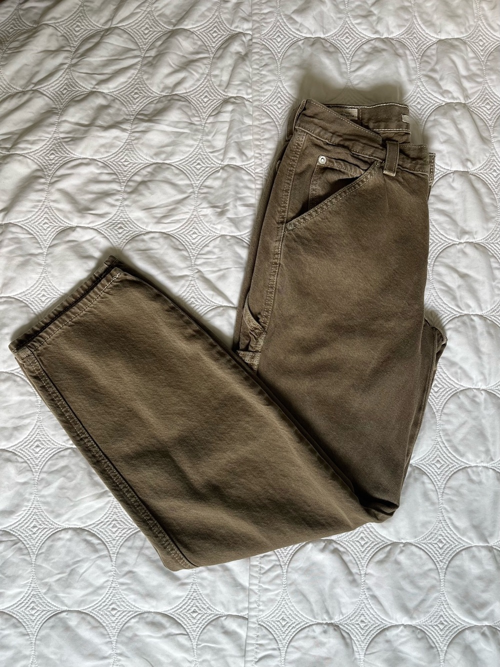 Women’s Levi's Dad Utility Carpenter Denim Pants Jeans in Tan Brown (24)